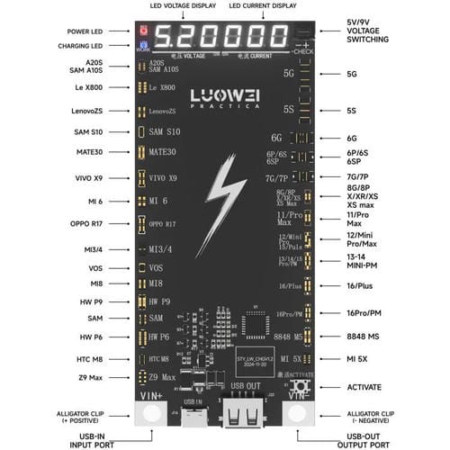 Placa de Activación de Carga Rápida de Batería Luowei LW-B03 Apple iPhone y Android