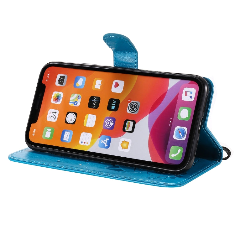 Funda de Cuero Cat Bee para iPhone 11 con Tapa Horizontal, Soporte, Ranuras para Tarjetas y Billetera (Azul)
