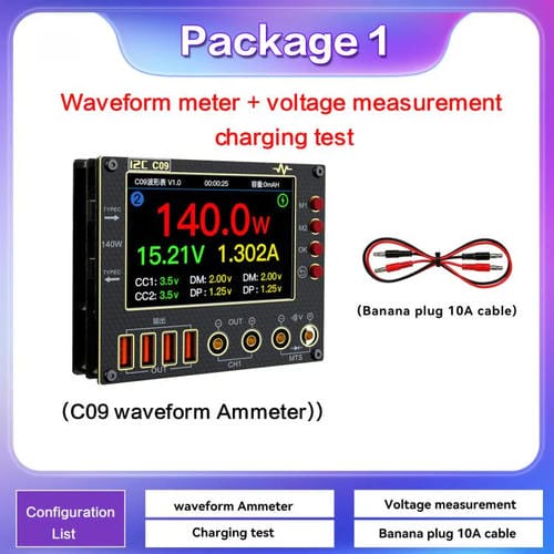 Digital Amperemeter Wellenform I2C C09 Modell Host Lasterkennung und Spannungsmessung
