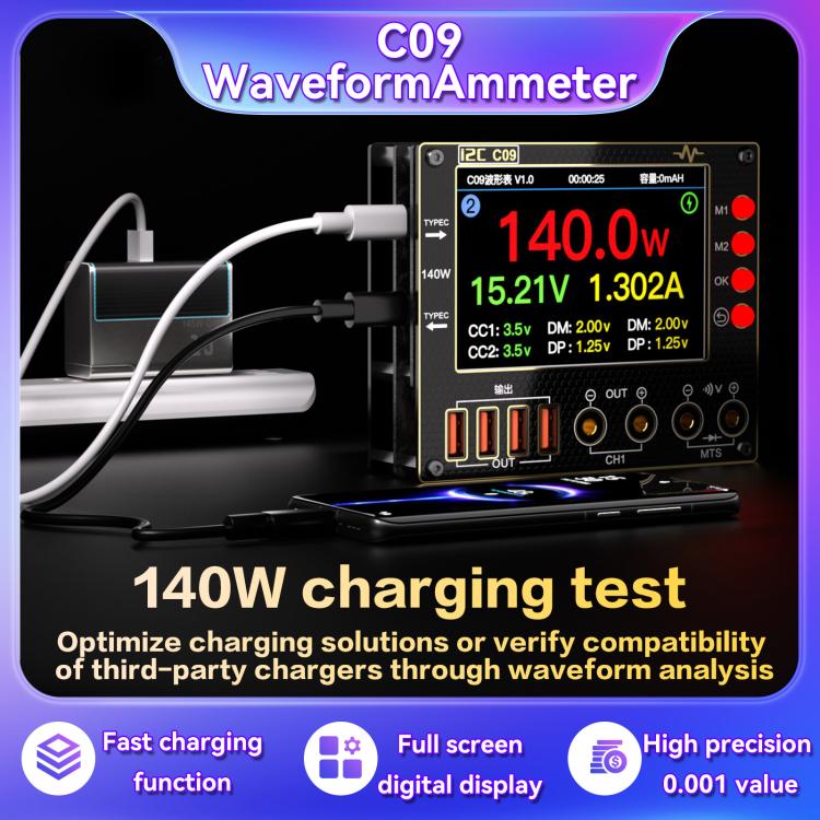 Digital Amperemeter Wellenform I2C C09 Modell Host Lasterkennung und Spannungsmessung