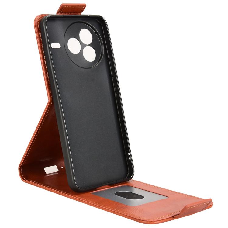 Funda magnética de cuero con tapa vertical y hebilla para Xiaomi Civi 5 Pro 5G (marrón)