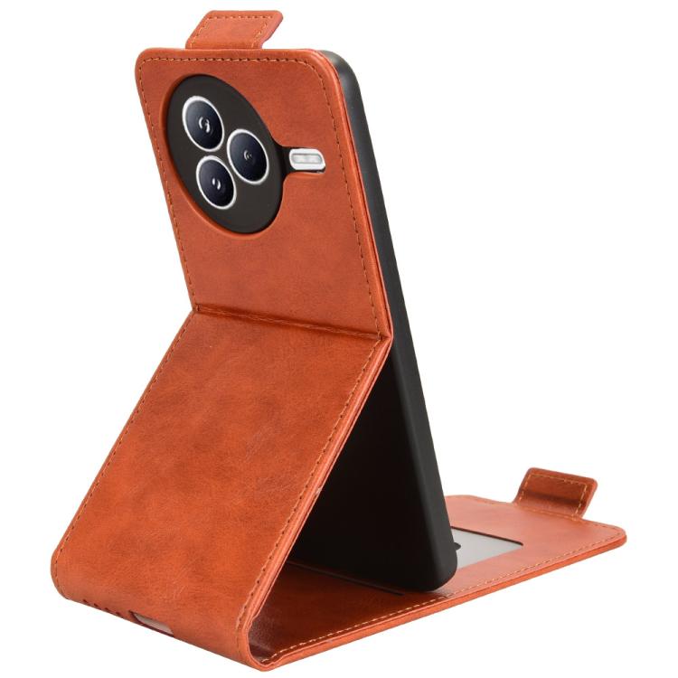 Funda magnética de cuero con tapa vertical y hebilla para Xiaomi Civi 5 Pro 5G (marrón)
