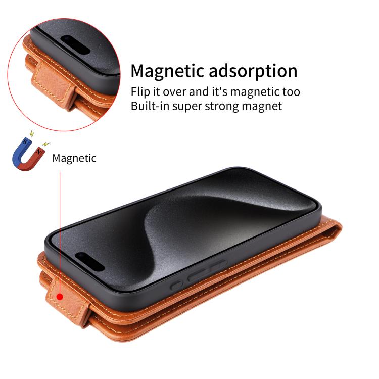 Funda magnética de cuero con tapa vertical y hebilla para Xiaomi Civi 5 Pro 5G (marrón)