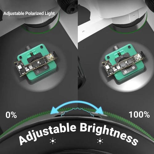 Microscopio 2Uul MS97 a Prueba de Polvo, Aceite y Humo con Luz Polarizada Ajustable
