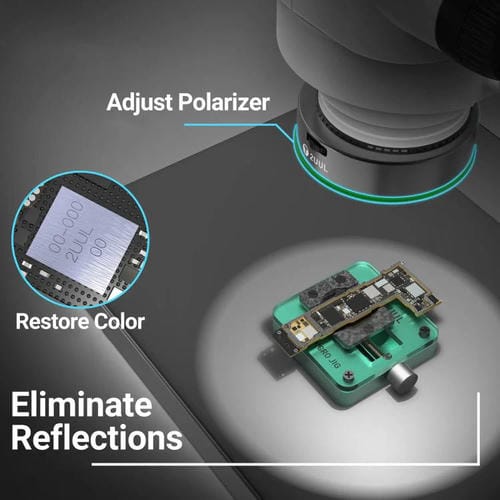 Microscopio 2Uul MS97 a Prueba de Polvo, Aceite y Humo con Luz Polarizada Ajustable