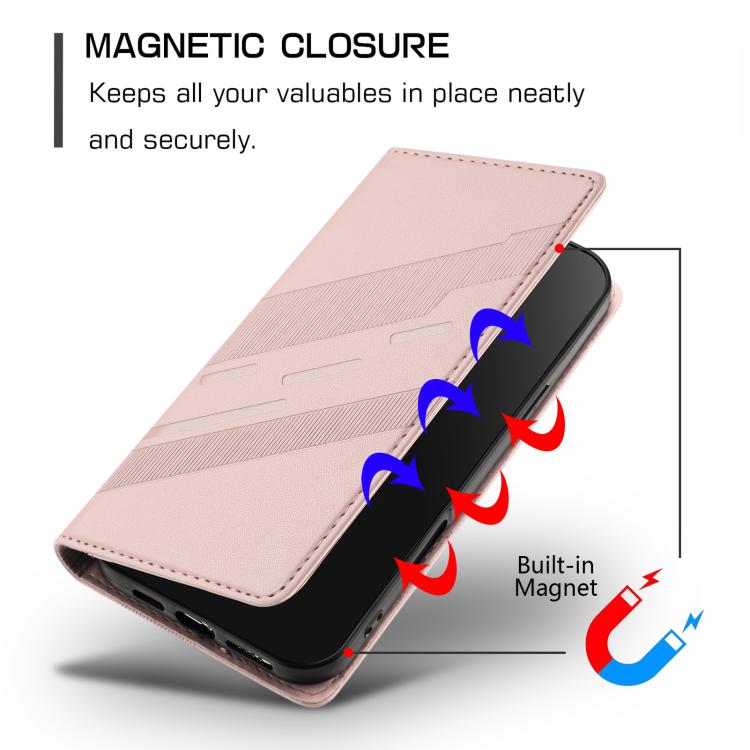 Funda de cuero retro con relieve para itel A90 (rosa)