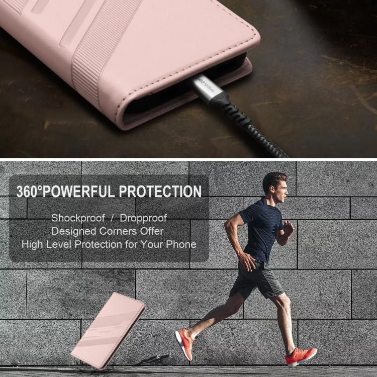 Funda de cuero retro con relieve para itel A90 (rosa)