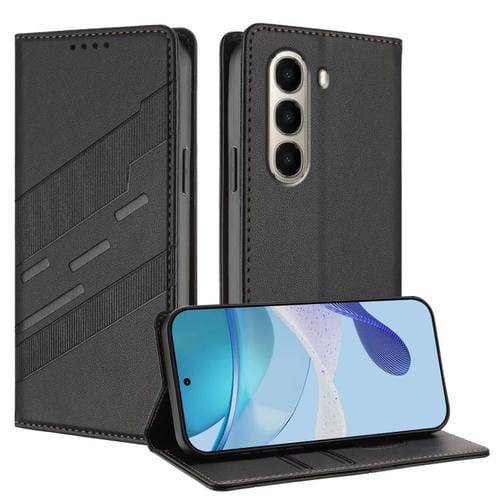 Funda de cuero retro con relieve para itel A95 5G (negro)