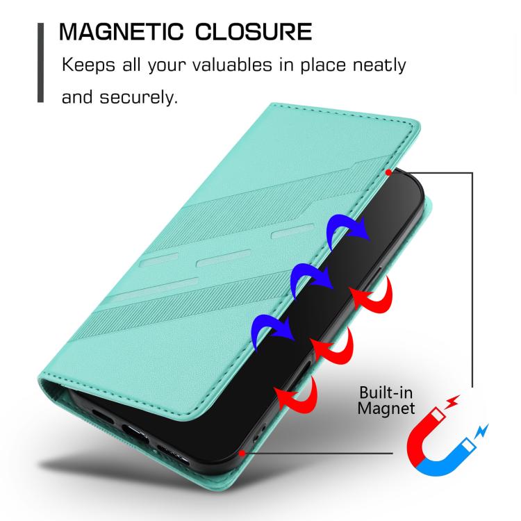 Funda de cuero retro con relieve para Infinix Note 50s 5G (verde menta)
