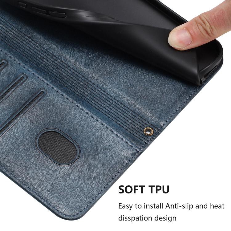 Funda de cuero retro con hebilla y empalme de línea para Samsung Galaxy M56 5G (azul oscuro)