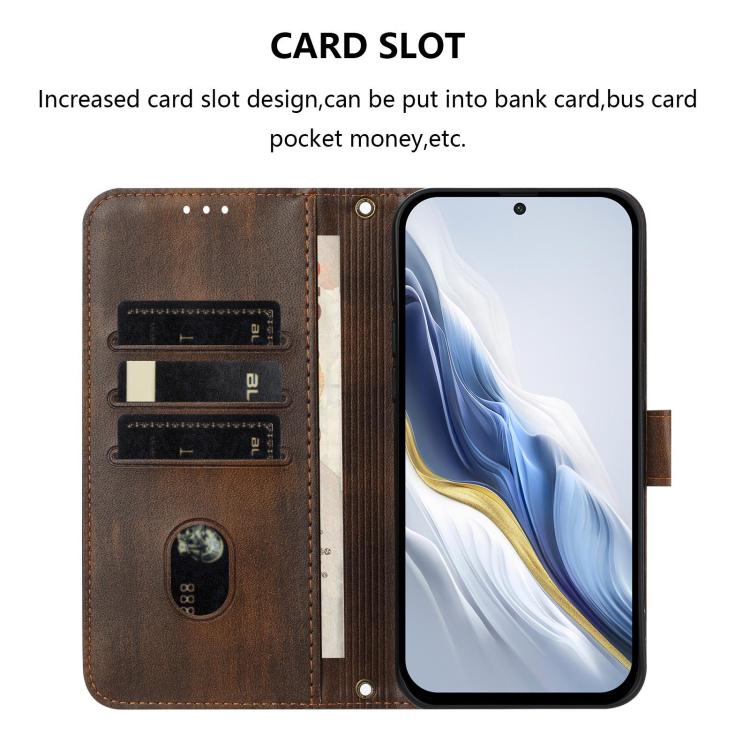 Funda de cuero retro con hebilla para Samsung Galaxy M56 5G (marrón)