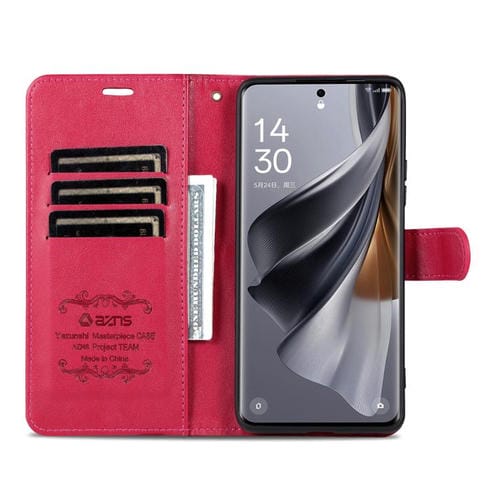 Funda de piel de oveja con tapa AZNS para Samsung Galaxy A17 5G (roja)