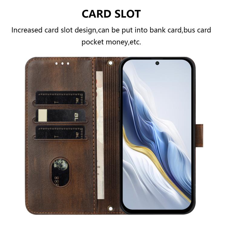 Funda de cuero retro con hebilla para Huawei Nova 14 Pro (marrón)