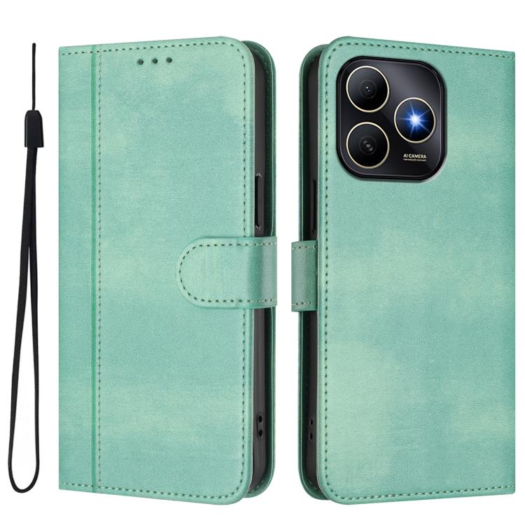 Funda de cuero retro con hebilla y empalme de los años 80 para Huawei Enjoy (verde menta)
