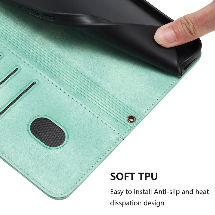 Funda de cuero retro con hebilla y empalme de los años 80 para Huawei Enjoy (verde menta)