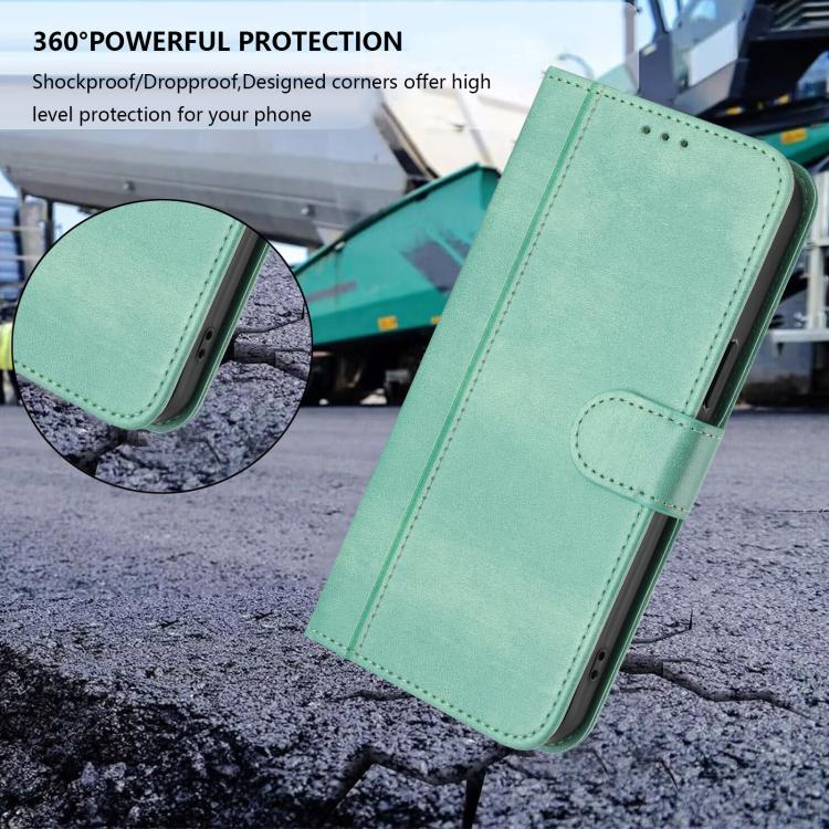 Funda de cuero retro con hebilla y empalme de los años 80 para Huawei Enjoy (verde menta)