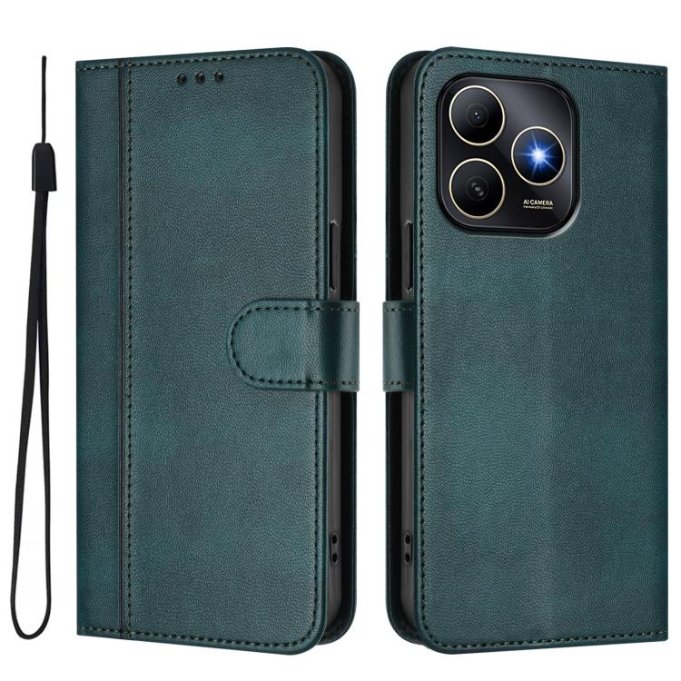 Funda de cuero retro con hebilla y diseño de los años 80 para Huawei Enjoy (verde oscuro)