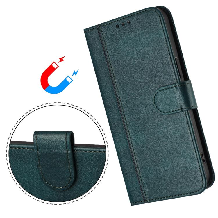 Funda de cuero retro con hebilla y diseño de los años 80 para Huawei Enjoy (verde oscuro)
