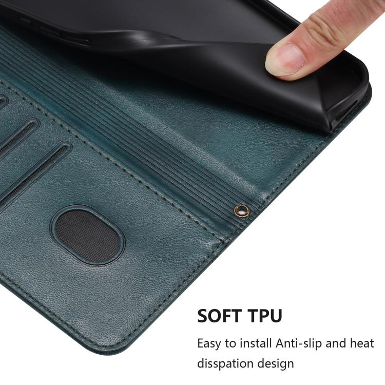 Funda de cuero retro con hebilla y diseño de los años 80 para Huawei Enjoy (verde oscuro)