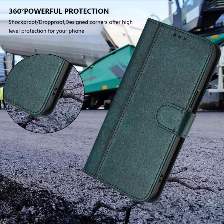 Funda de cuero retro con hebilla y diseño de los años 80 para Huawei Enjoy (verde oscuro)