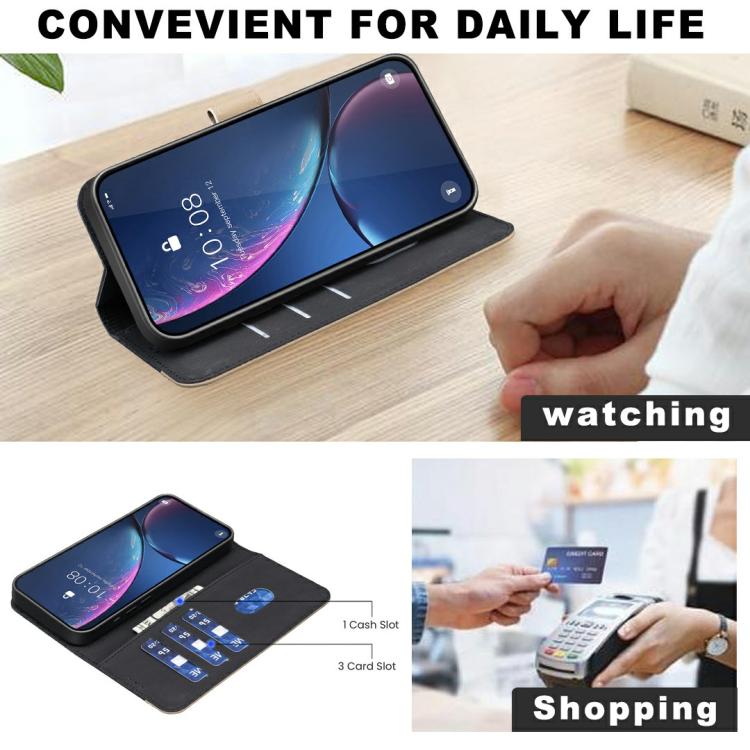 Funda de cuero RFID con estampado floral hueco para Infinix Smart 10 4G (negro)
