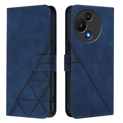 Funda de cuero con relieve 3D para TCL 605/60 SE (azul)