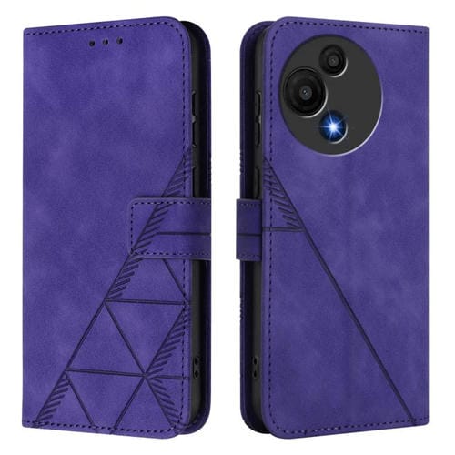 Funda de cuero con relieve 3D para TCL 605/60 SE (morado)