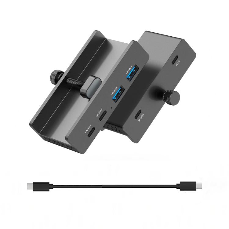 Concentrador de abrazadera ORICO HCL-2A2C-Pro aleación de aluminio 2 puertos USB 2 puertos tipo C (Negro)