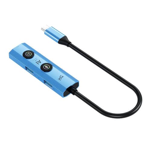 Adaptador concentrador USB-C YCE V295 5 en 1 con IA (Azul)