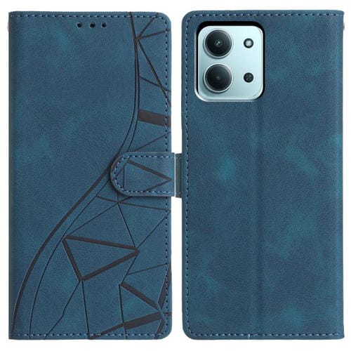 Funda de cuero con relieve triangular para Redmi 15C 4G (171,5 mm) / Poco C85 4G (azul)