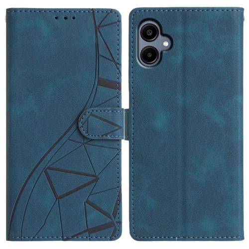 Funda de cuero con relieve de triángulos para Samsung Galaxy A07 (azul)