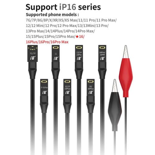 Cabos de Arranque e Reparação de Placa Base Apple iPhone 7 a 16 Pro Max, 18 Tipos