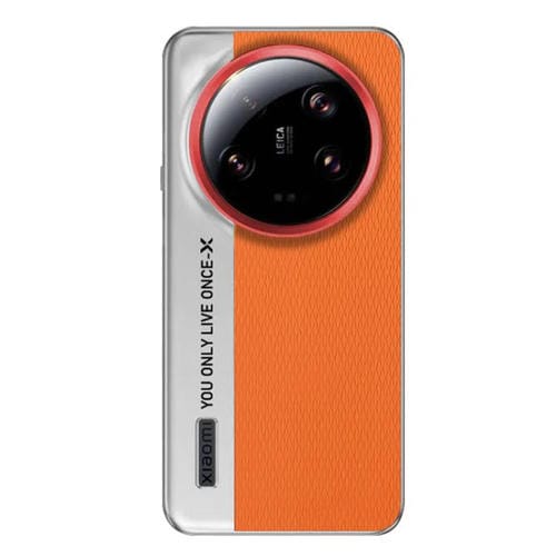 Funda de cuero con textura de diamante para Xiaomi 13 Ultra (naranja)