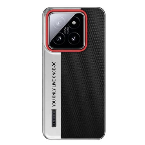 Funda de cuero con textura de diamante y diseño de cámara para Xiaomi 14 (negro)