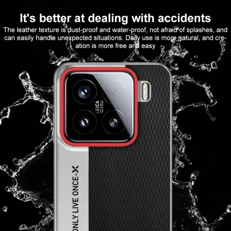 Funda de cuero con textura de diamante para Xiaomi 15S Pro (rojo)