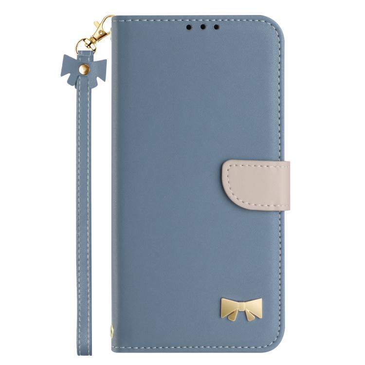 Funda de cuero con lazo metálico y correa para la mano para Redmi Turbo 4 Pro / Poco X7 Pro (azul claro)