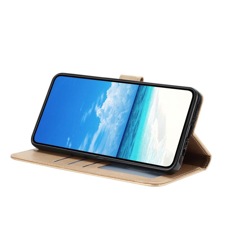 Funda de cuero con estampado de rosas en relieve para Samsung Galaxy A34 (dorada)