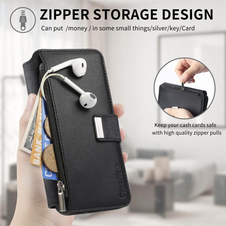 Funda Neo MagSafe RFID antirrobo con cremallera para Samsung Galaxy A53, de cuero estilo retro (negro)