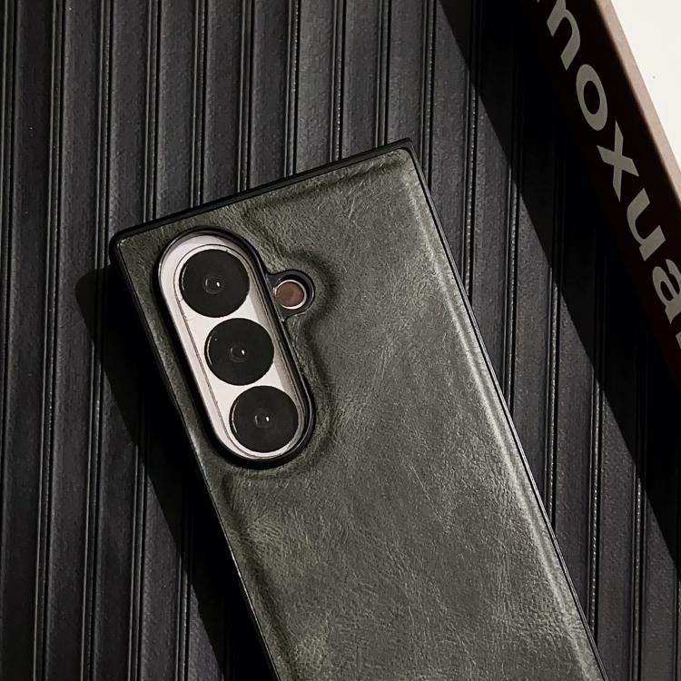 Funda de PU con textura Crazy Horse para Samsung Galaxy Z Fold7 5G (naranja)