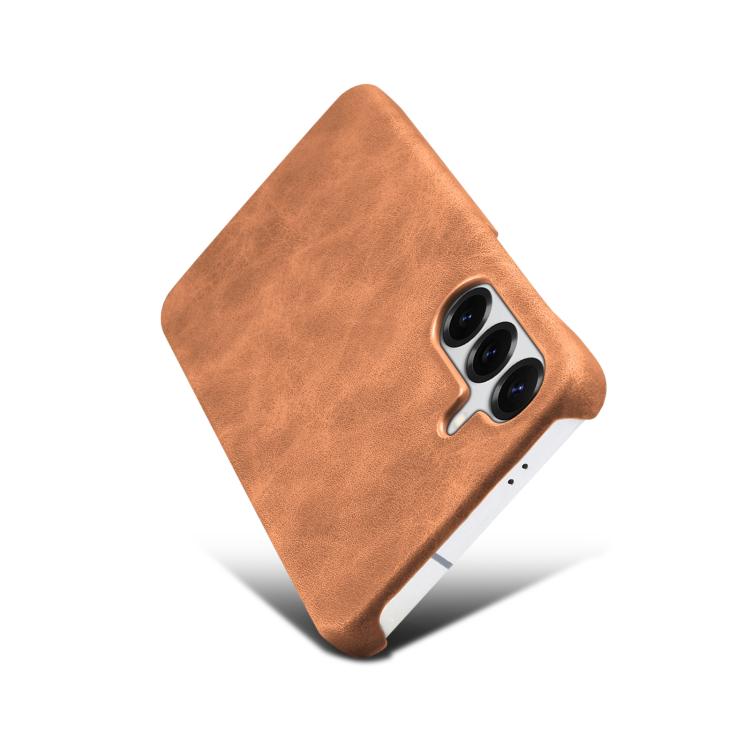 Funda MagSafe con textura retro para Samsung Galaxy S25 5G (marrón)