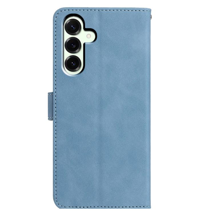 Funda de cuero con relieve y diseño de mariposas para Samsung Galaxy A17 5G (azul)