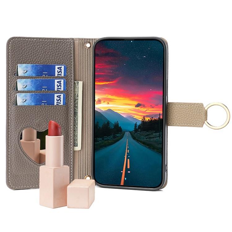 Funda de cuero con textura de lichi para Samsung Galaxy S25 Ultra 5G (gris)