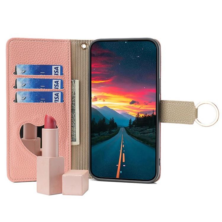 Funda de cuero con textura de lichi para Samsung Galaxy S25 Ultra 5G (rosa)
