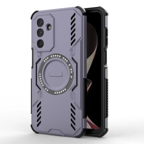 Funda para Samsung Galaxy M36 5G con anillo magnético MagSafe y protección contra golpes (morado)