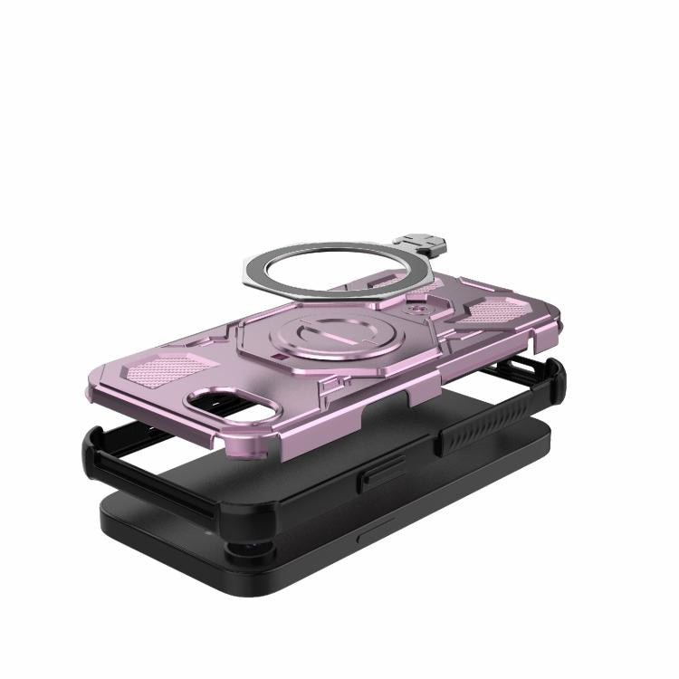 Funda magnética de TPU y PC MagSafe de color sólido para iPhone 16e J-20 (rosa)