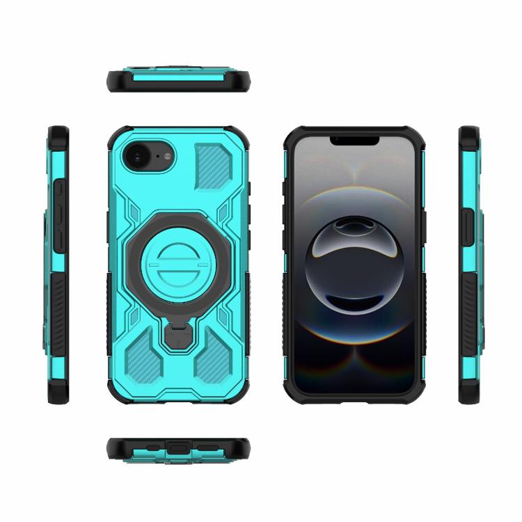 Funda magnética de TPU y PC MagSafe de color sólido para iPhone 16e y J-20 (azul lago)