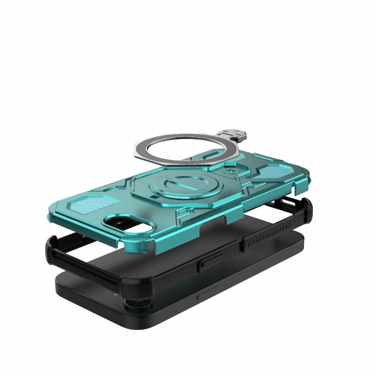 Funda magnética de TPU y PC MagSafe de color sólido para iPhone 16e y J-20 (azul lago)