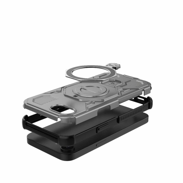 Funda magnética de TPU y PC MagSafe de color sólido para iPhone 16e y J-20 (gris)