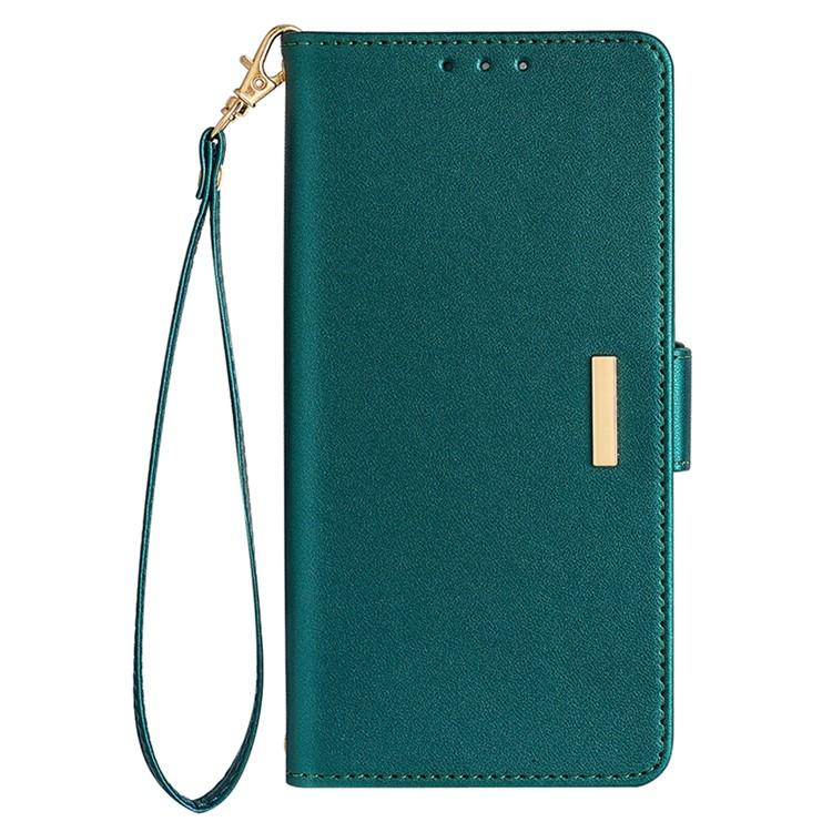 Funda de cuero con cadena cruzada para Redmi Note 14S 4G (verde)