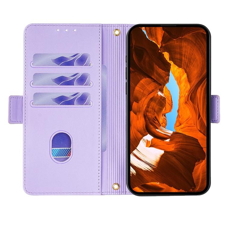 Funda de cuero con cadena cruzada para Samsung Galaxy S25+ 5G (morada)